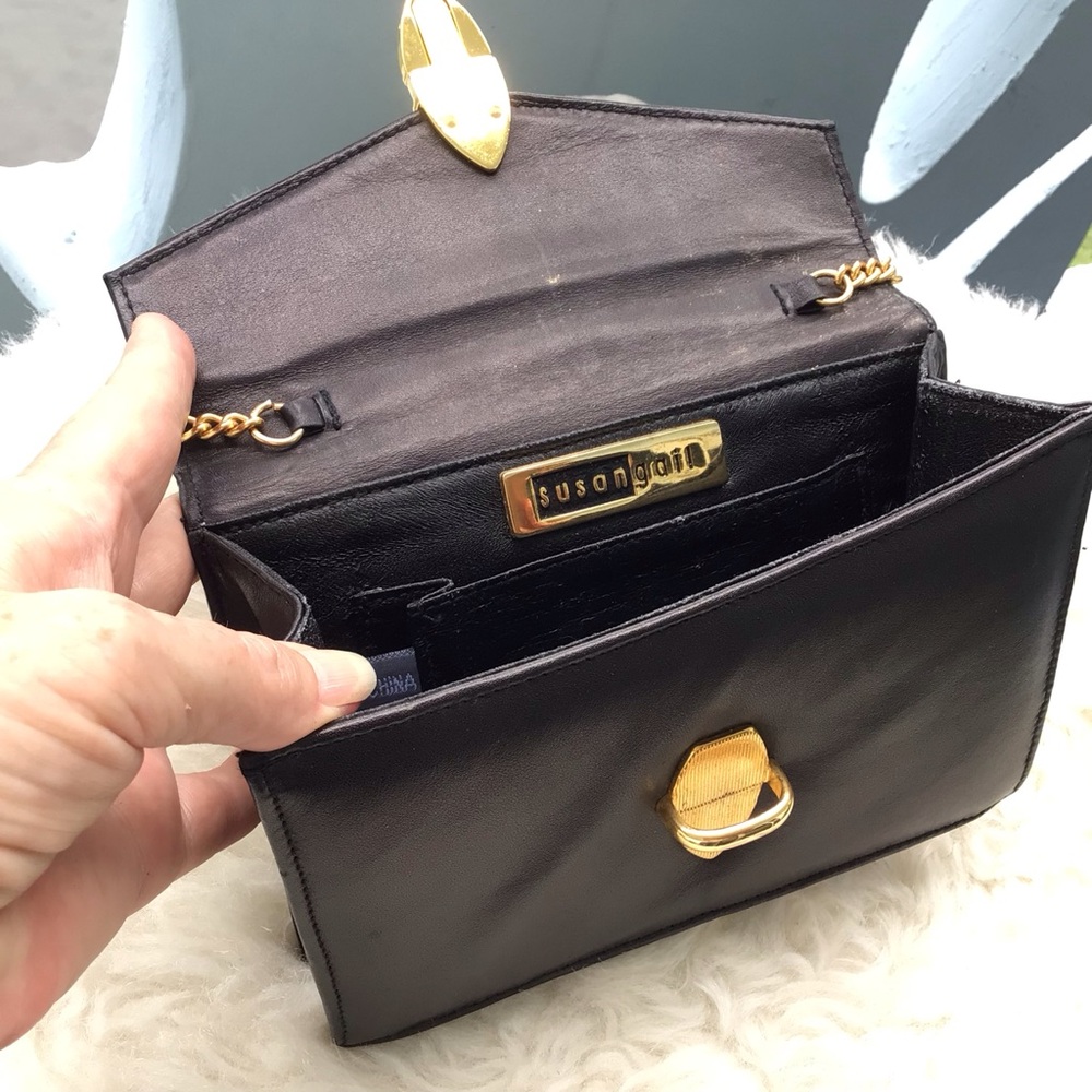 Susan Gail Black Envelope Evening Glam Shoulder or Clutch - Picture 5 of 6